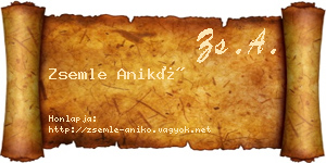 Zsemle Anikó névjegykártya